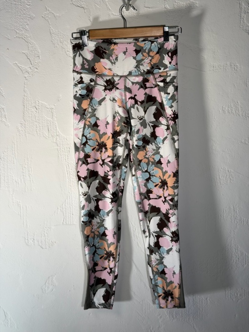 Bally Floral High-Waist Workout Leggings - Pink, Peach & Blue